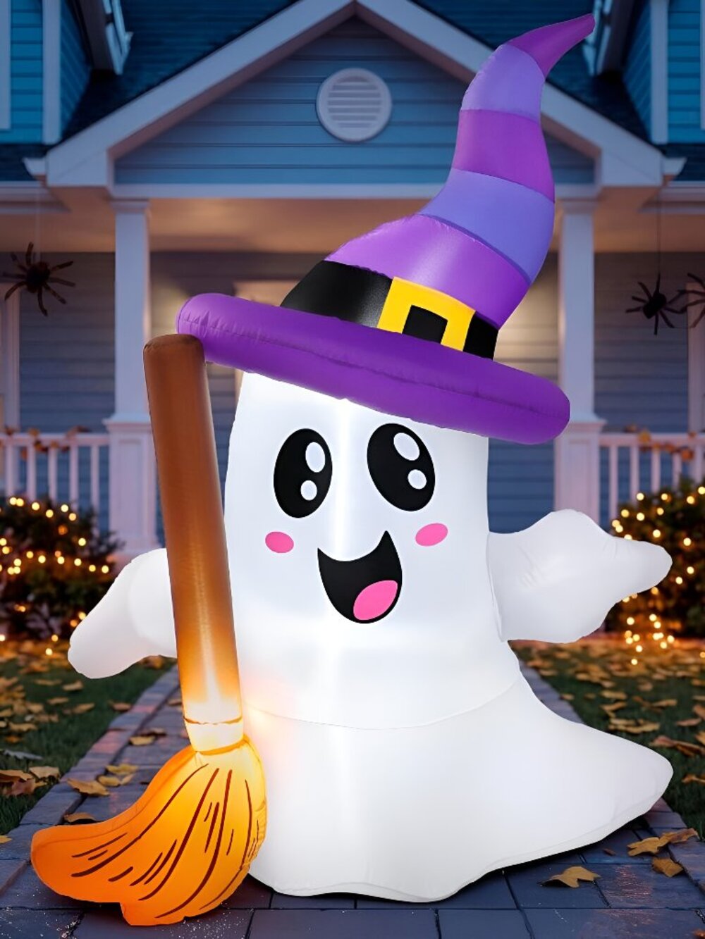 6 FT Tall Halloween Inflatables Ghost Outdoor Decorations, Cute Blow Up Ghost